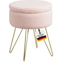 Albatros International Polsterhocker Albatros Hocker mit Stauraum Cannes Sitzhocker mit Stauraum, Modern (Rosa, Sherpa), optimal als Fußhocker oder Hocker Schminktisch