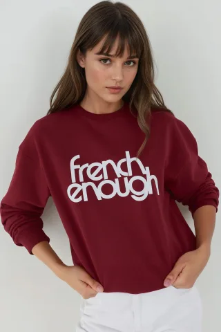 Bedruckter Rundhalsausschnitt Langarm Erhöhter Sweatshirt