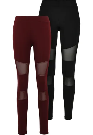 URBAN CLASSICS Leggings "Urban Classics Damen Ladies Tech Mesh Leggings 2-Pack"