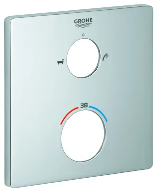 GROHE Rosette 49079 eckig für Thermostat-Fertigmontagesets matt black, 490792430 490792430