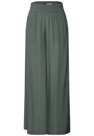 Cecil - Wide Leg Crepe Hose grün - Gr. - XS/30