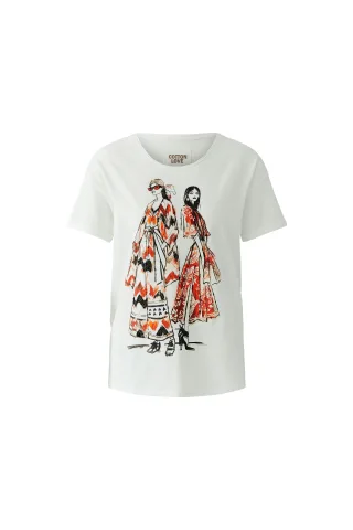 Oui - T-Shirt cloud dancer - Gr. - 34