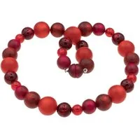 Bella Carina Perlenkette Kette mit Polaris und Murano Glas Perlen rot, mit Polaris Perlen und Murano Glas Perlen