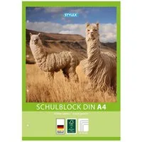 Stylex Schreibwaren Geschäftspapier Schulblock / blanko / DIN A4 / gelocht / 50 Blatt