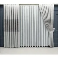 Gardinen by Justyna Vorhang Hell Grau Gardine Komplett Set (5 St), Kräuselband, transparent, Polyester, Fertiggardine,Hochwertigegardine,Turkischegardine,Perde,Tüll