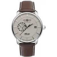 ZEPPELIN Automatikuhr Atlantic Automatic 8470-5, Armbanduhr, Herrenuhr, Datum, Lederarmband, Made in Germany