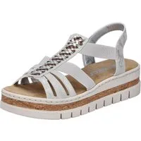 Rieker Keilsandalette Keilsandalette, Plateausandale, Sommerschuh in Metallic-Optik