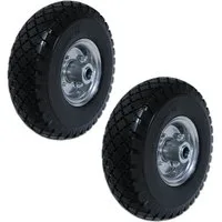 HELO24 Sackkarren-Rad Ersatzrad 3.00-4 PU Vollgummi Reifen pannensicher D-85 mm 2 Stück (2 St)