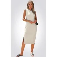 Cupshe Midikleid Ärmelloser Figurbetonter Strickpullover mit Seitenschlitz