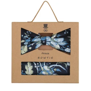 prince bowtie - Set Fliege+Tuch Blumen marine - Gr. - OS