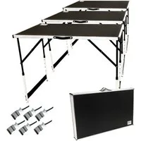 TRUTZHOLM Klapptisch Multifunktionstisch 3er Set höhenverstellbar & klappbar Tapeziertisch (Set, 3-St), kg