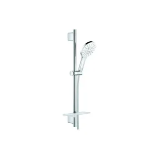 Grohe Rainshower SmartActive 130 Brausegarnitur 26576LS0 moon white, Brausestange 600mm, 3 Strahlarten
