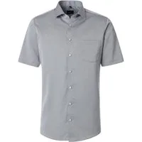 VENTI Kurzarmhemd VENTI Herren Businesshemd Kurzarm Kent Comfort-Fit Silber