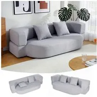 oyajia Schlafsofa Klappbares Knochenloses Schlafsofa mit 2 Kissen,193x81x49CM, 1 Teile, Bodensofa Bed mit Pillow Back Support Armrest - Schlafsofa Klappbar