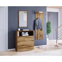 OTTO home Garderoben-Set PARIS/ TOKYO, (Komplett-Set, 3-St), Garderoben- Set Breite 140cm, hochkant oder quer montierbar Spiegel