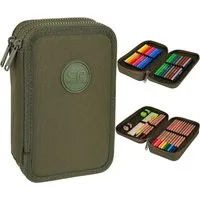 GOLDKIDS Federmäppchen COOLPACK 2-fache Federtasche Federmappe 100% recycelt, (ECO 35-teilig Schüleretui Stifte, und Pinsel inkl. Aufgabenheft Federbox Etui), Stiftetasche Schlamper-Etui Schul-Etui
