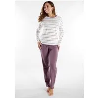 TOM TAILOR Pyjama Zaria (2 tlg) gestreiftes Oberteil, mit Rundhalsausschnitt und langem Arm