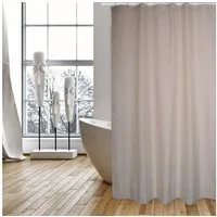 MSV Duschvorhang BERBERA Breite 180 cm, Premium Anti-Schimmel Textil-Duschvorhang, Polyester, 180x200 cm, waschbar, beige-braun, gemustert