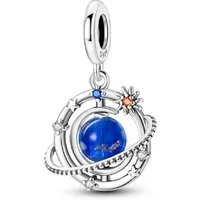 PANDACHARMS Bead Leuchtendes Universum Anhänger für Charm Armband, Silber, Zirkonia