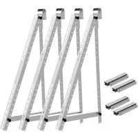 GLIESE Solarmodul-Halterung 118cm Solarpanel Halterung mit Haken Balkonkraftwerk Montage, (bis 45 Zoll, 4 x 114 cm Balkonkraftwerk Halterung, 4x Rundhaken, Montagezubehör, halterung für balkonkraftwerk)
