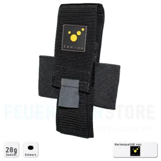Taschenlampen-Holster | tee-uu | MINI LED | Hauptfach für eine kleine Taschenlampe | Materialschlaufe für z.B. Funkmeldeempfänger | 2 Elastikschlaufen