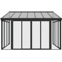 HOME DELUXE Wintergarten AMARIS, BxT: 428x300 cm, Bedachung Hohlkammerstegplatten, (Komplettset abschließbar & kratzfeste Pulverbeschichtung), Wintergarten aus Aluminium, Alu Terrassendach, Terrassenüberdachung