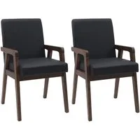 vidaXL Esszimmerstuhl Esszimmerstühle mit Kissen 2 Stk. Braun Massivholz Gummibaum (1 St)