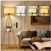 TLGREEN LED Stehlampe Standleuchte mit Fernbedienung & Timer, stufenlos dimmbar, 3 Farbtemperaturen, E27, für Wohnzimmer Schlafzimmer, modernes Design