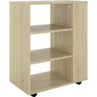 vidaXL Rollcontainer Rollschrank Sonoma-Eiche 60x35x75 cm Holzwerkstoff, (1 St)