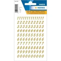 HERMA Etiketten HERMA Zahlen-Sticker 0-9, Folie transparent, Zahlen gold