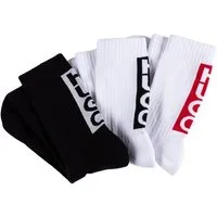 HUGO Freizeitsocken 3P QS BACK LABEL CC (Packung, 3-Paar, 3er Pack) mit kontrastfarbenen Logoschriftzug