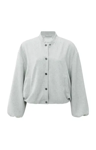 Yaya - Gewebte Oversize-Jacke grau - Gr. - 40