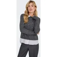 ONLY Strickpullover ONLDOLLY LS WOVEN MIX PEARL PULL CC KNT