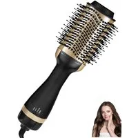 AURIVION Volumen- und Lockenstyler Lockenstyler mit Ionenfunktion für schnelles Haarstyling, Ionen Rundbürste Lockenstab für glattes & volles Haar, Multifunktionale Haarstyler Bürste für Volumen & Locken