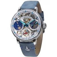 Poljot International Mechanische Uhr 9931.2940771, Herrenuhr Handaufzug Sputnik Graublau/Türkis