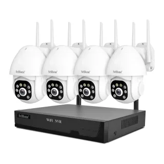 Srihome NVS001-IPC039B 5MP WiFi NVR Security System with 4PCS Outdoor IP Cameras PTZ Two Way Audio IP66 Waterproof Motio