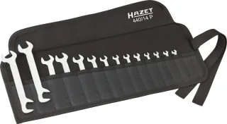 HAZET Doppel-Maulschlüssel Satz, Außen-Sechskant Profil SW 3.2 – 14, 14-teilig - 440/14P