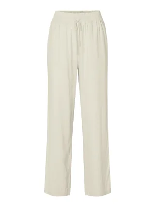 selected women - SLWVIVA-GULIA HW LONG SUN PANT NOOS Sandshell - Gr. - 40