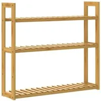 Casaria Badregal, Holz Hängeregal 60x54cm 3 Ablagen Belastbarkeit 30kg Bad Flur Bambus