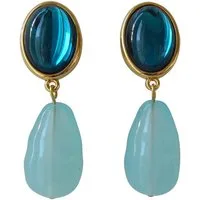 Mugello Paar Ohrstecker Viola smaragd-mint trendig und stylisch, made in Germany Designer JustWin, Statementohrringe