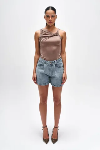 BENU Mokka Cupro-Bluse