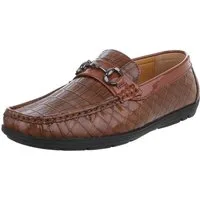 Coolwalk Eleganter Mokassin mit Kroko-Prägung für Herren Slipper (90112449) Flach Slipper in Camel
