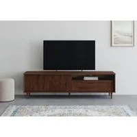 OTTO home Lowboard Malmedy Front mit gefrästen Rillen, TV-Kommode aus massivem Kiefernholz, Push-to-open, Breite 180 cm