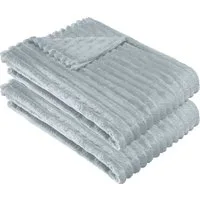 Wohndecke Wohndecke "Aosta" 2er-Pack, Erwin Müller, Fleece in Cordoptik Uni/Hoch- Tiefstruktur