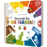 Kennst du die Farben? / diverse, Pappbilderbuch über die Farben - mit Schiebern zum Rausziehen und Mitraten für Kinder ab 2 Jahren