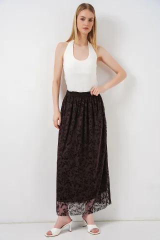 Blumen Hochwertiger Maxi A-Linien Rock