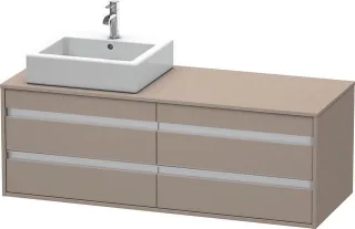 Duravit Ketho Konsolenwaschtischunterbau wandhängend Basalt Matt 1400x550x496 mm - KT6657L4343 KT6657L4343
