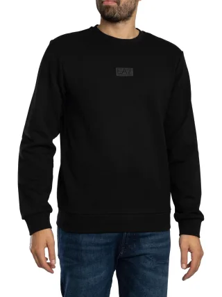 EA7 Sweatshirt Mit Back Box Logo, Schwarz