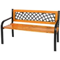 Linder Exclusiv GmbH Gartenbank Bank Parkbank Sitzgelegenheit Sitzbank (robustes Metall-Gestell, Modell "Castle" 118 x 52 x 74cm), Max. Belastbarkeit bis 240 Kg