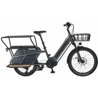 Prophete E-Bike Lastenrad Longtail - Urbanicer 4.0 inkl. 2 Sitzpolster, 9 Gang Shimano Cues Schaltwerk, Kettenschaltung, Mittelmotor, 720 Wh, Heck-Gepäckträger bis 80kg Zuladung, 10 Jahre Garantie auf den Rahmen